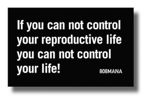 #875 IF YOU CAN NOT CONTROL YOUR REPRODUCTIVE LIFE YOU CAN NOT CONTROL YOUR LIFE - VINYL STICKER - ©808MANA - BIG ISLAND LOVE LLC